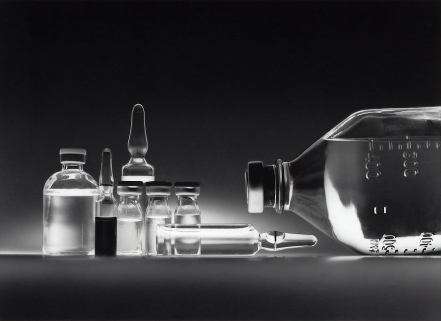 Laboratory glassware including bottles and flasks
